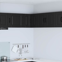 Wall Corner Cabinet PORTO Black 57 x 57 x 40 cm Engineered Wood