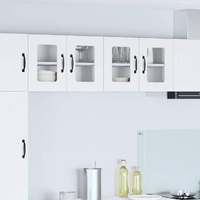 Wall Glass Cabinet PORTO 2 pcs White 60 x 31 x 40 cm