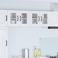 Wall Glass Cabinet PORTO 2 pcs High Gloss White 60 x 31 x 40 cm