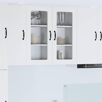 Wall Glass Cabinet PORTO 2 pcs White 40 x 31 x 80 cm