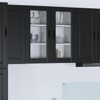 Wall Glass Cabinet PORTO 2 pcs Black 40 x 31 x 80 cm