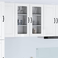 Wall Glass Cabinet PORTO 2 pcs High Gloss White 40 x 31 x 80 cm