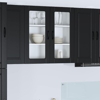 Wall Glass Cabinet PORTO Black 80 x 31 x 80 cm Engineered Wood