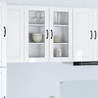 Wall Glass Cabinet PORTO High Gloss White 80 x 31 x 80 cm