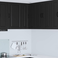 Wall Corner Cabinet PORTO Black 57 x 57 x 80 cm Engineered Wood