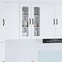 Wall Glass Cabinet PORTO White 60 x 31 x 80 cm Engineered Wood