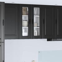 Wall Glass Cabinet PORTO Black 60 x 31 x 80 cm Engineered Wood