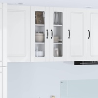 Wall Glass Cabinet PORTO High Gloss White 60 x 31 x 80 cm