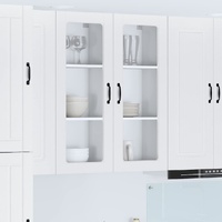 Wall Glass Cabinet PORTO White 40 x 31 x 100 cm Engineered Wood