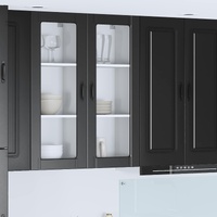Wall Glass Cabinet PORTO Black 40 x 31 x 100 cm Engineered Wood