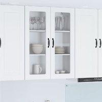 Wall Glass Cabinet PORTO White 80 x 31 x 100 cm Engineered Wood