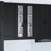 Wall Glass Cabinet PORTO Black 60 x 31 x 100 cm Engineered Wood