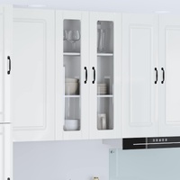 Wall Glass Cabinet PORTO High Gloss White 60 x 31 x 100 cm