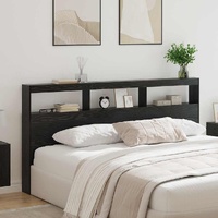 Headboard Black Oak 200 x 17 x 102 cm Engineered Wood
