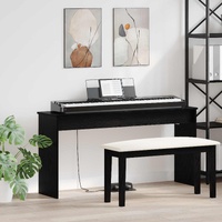 Keyboard Stand Black Oak 130 x 32 x 64 cm Engineered Wood