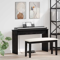 Keyboard Stand Black Oak 100 x 32 x 64 cm Engineered Wood