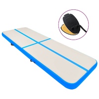 Inflatable Gymnastics Mat with Pump 300x100x20 cm PVC Blue