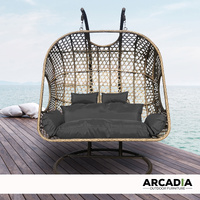 Arcadia Furniture 2 Seater Rocking Egg Chair - Oatmeal and Grey - Model-A806BA