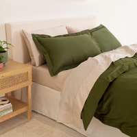 Royal Comfort - Balmain 1000TC Bamboo cotton Quilt Cover Sets (Queen) - Olive - Model-FDF1B9