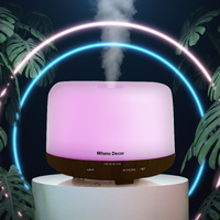 Milano Decor 500ml Aroma Mood Light Diffuser - Dark Wood - Model-F41DC8