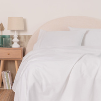 Royal Comfort Vintage Washed 100 % Cotton Sheet Set Double - White - Model-9B46C9