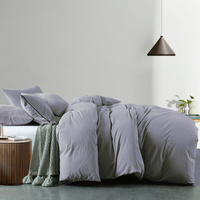 Royal Comfort Vintage Washed 100 % Cotton Quilt Cover Set Double - Grey - Model-51739E