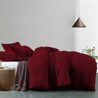 Royal Comfort Vintage Washed 100 % Cotton Quilt Cover Set King - Mulled Wine - Model-EDAFDA