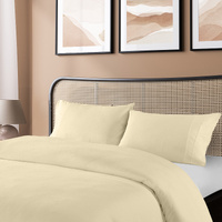 Royal Comfort Blended Bamboo Quilt Cover Sets -Dark Ivory-Queen - Model-CF98C5