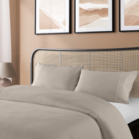 Royal Comfort Blended Bamboo Quilt Cover Sets -Warm Grey-Queen - Model-A01E64