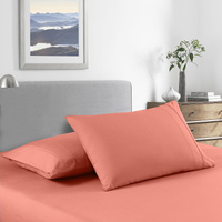Royal Comfort Bamboo Cooling 2000TC Sheet Set - King Single-Peach - Model-C1ECD1
