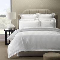 Royal Comfort 1200 Thread count Damask Stripe Cotton Blend Quilt Cover Sets Queen White - Model-CF28A8