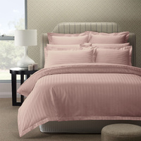Royal Comfort 1200 Thread count Damask Stripe Cotton Blend Quilt Cover Sets King Blush - Model-1787F2