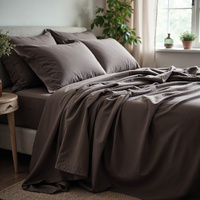 Royal Comfort 1500TC Cotton Rich Fitted 4 PC Sheet sets King Dusk Grey - Model-2EE0B8