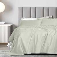 Royal Comfort 1200 Thread count Damask Stripe Cotton Blend sheet sets Queen Pebble - Model-C3A78A
