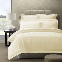 Royal Comfort 1200 Thread count Damask Stripe Cotton Blend Quilt Cover Sets King Pebble - Model-F3C0CA