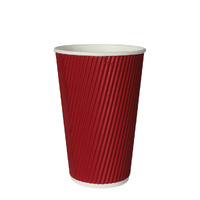 50 Pcs 16oz Disposable Takeaway Coffee Red - Model-426372