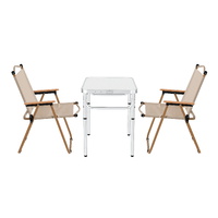 Weisshorn 3pc Camping Table Chair Set Outdoor Folding Aluminium Portable Picnic
