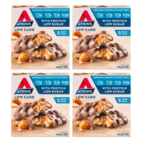 Atkins Caramel Chocolate Nut Roll Protein Snacks 5x44g x4