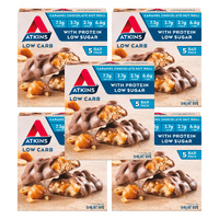 Atkins Caramel Chocolate Nut Roll Protein Snacks 5x44g x5