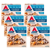 Atkins Caramel Chocolate Nut Roll Protein Snacks 5x44g x6
