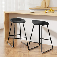 Artiss 2x Bar Stools Kitchen Dining Chairs Counter Stool PU Leather Metal
