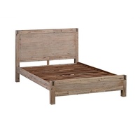 Amersham Queen size Bed Frame in Solid Acacia Veneered Medium High Headboard in Oak