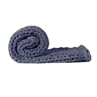 Knitted Weighted Blanket Chunky Dark Grey Double 7KG - Model-383AEA