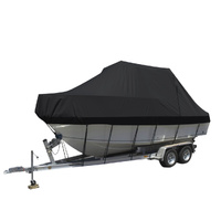Boat Cover 12-14 FT Trailerable Weatherproof Black 14FT - Model-D72CE3