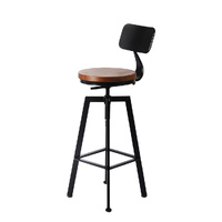 4x Bar Stool Kitchen Wooden Metal - Model-8A0FAE
