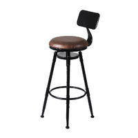 2x Bar Stool Kitchen Wooden PU - Model-E5CA07