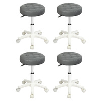 Levede 4x Rolling Bar Stool Swivel Salon SPA Chair Grey