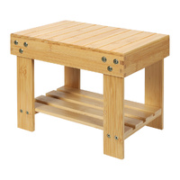 Levede Bamboo Step Stool Small Bedside Stool Non-Slip Footrest Storage Chair