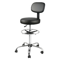 Levede Swivel Office Chair Ergonomic Stool Height Adjustable Footrest Backrest