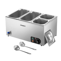 Devanti Commercial Food Warmer Bain Marie 4 Electric Buffet Pans